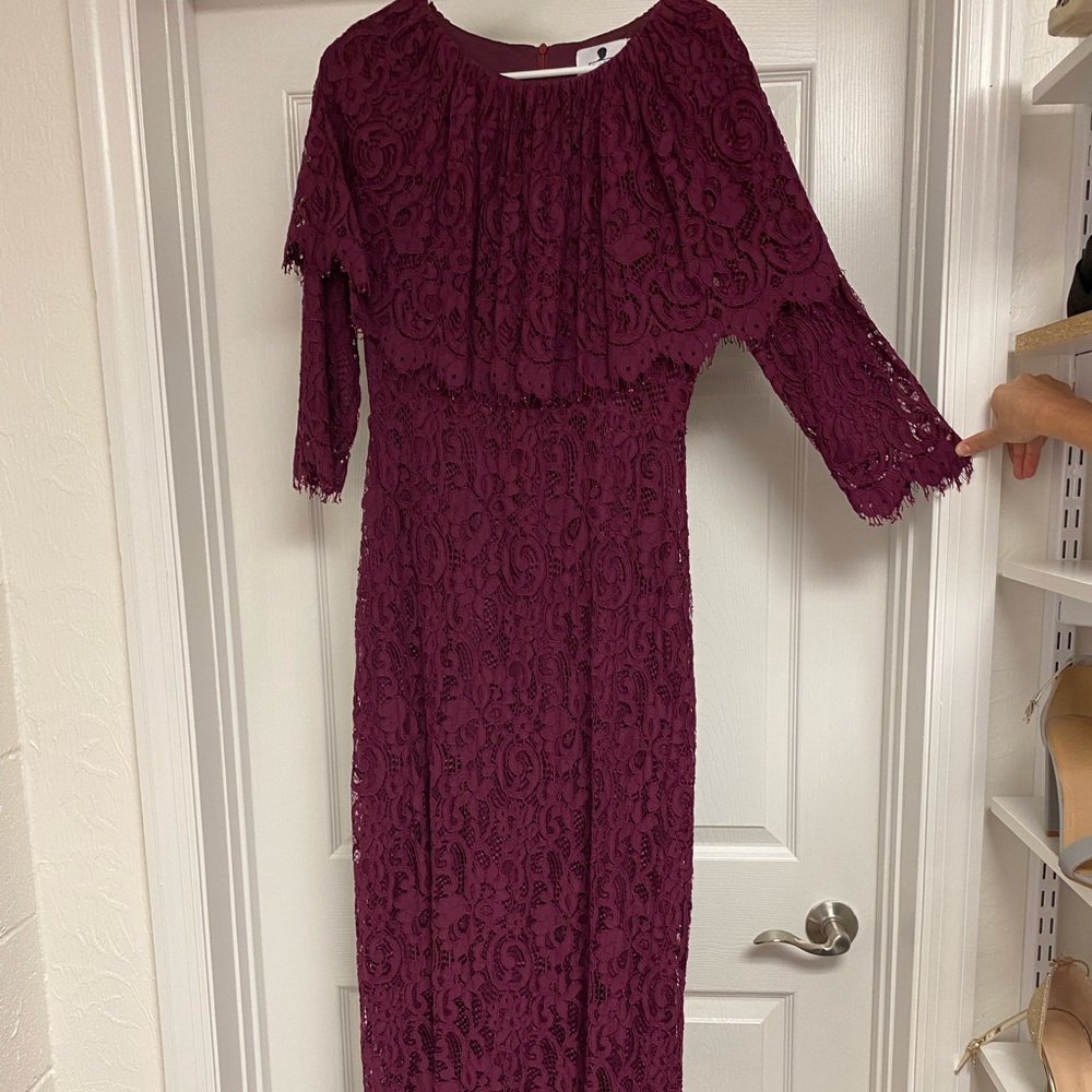 Burgundy lace dainty jewells dress